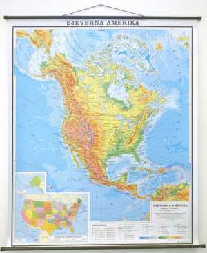 KARTA SJEVERNA AMERIKA 1 : 10 000 000